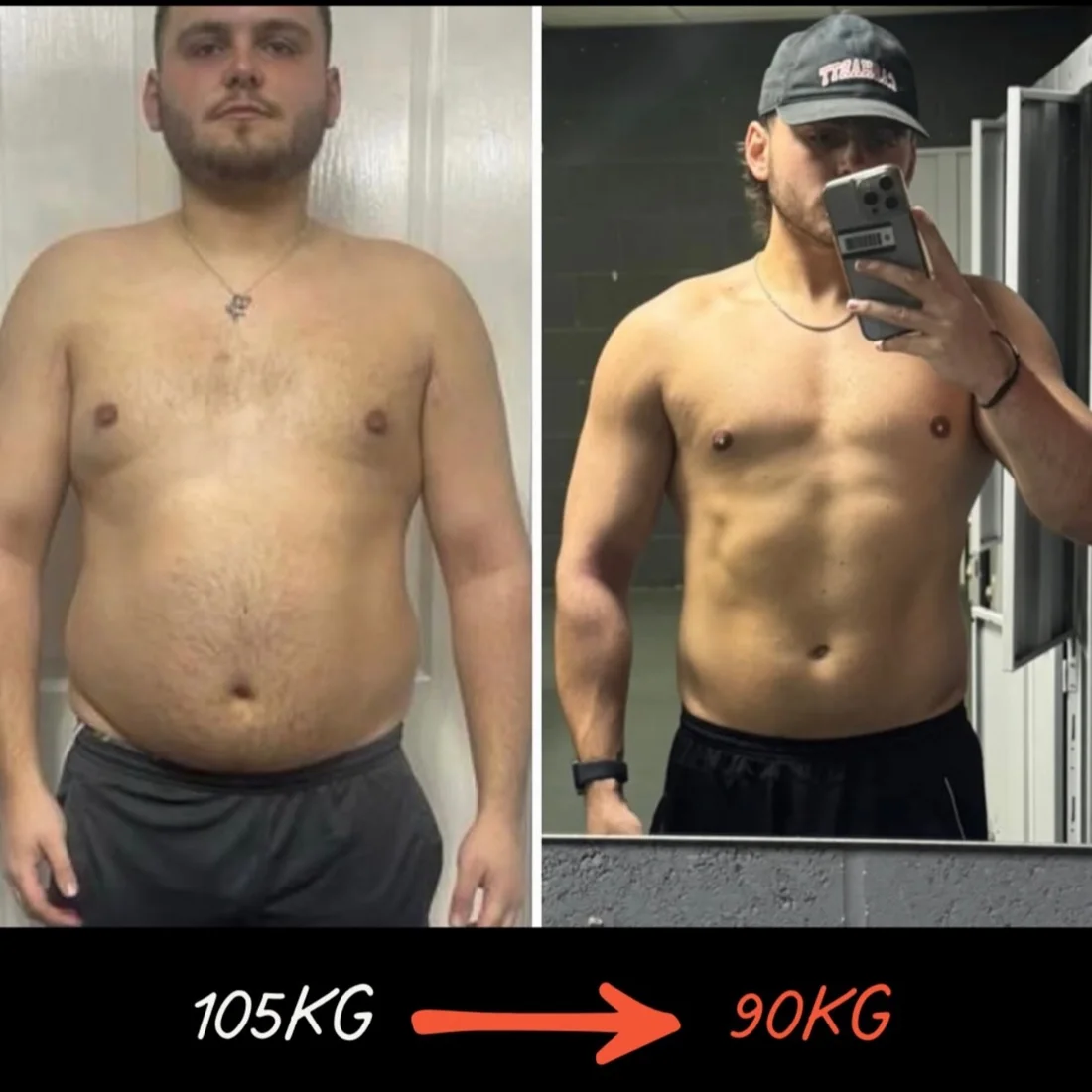 Programme client's before and after transformation